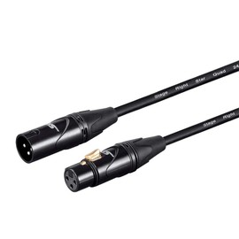 Monoprice Starquad XLR Male to XLR Female Microphone Cable - 1.5 Feet - Black, 24AWG, Optimized for Analog Audio - Gold Contacts - Stage Right Series