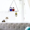 Multicoloured Owl on a Wire Stained Glass Window Hanging, So