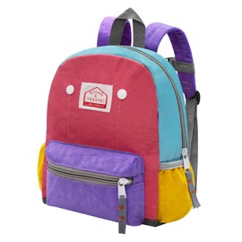 LJCZKA Small Toddler Backpack for Boys Girls, Cute Children Backpack with Chest Strap, Colorblock School Bag for Preschool Nursery
