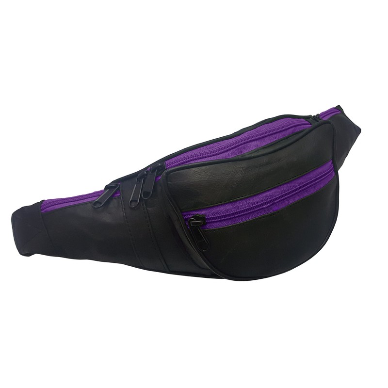 Real Genuine Soft Leather Waist Bum Bag with 5 compartments