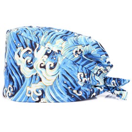 Kousenpu Adjustable Working Caps with Sweatband, Cute Printed Scrub Cap for Women/Men