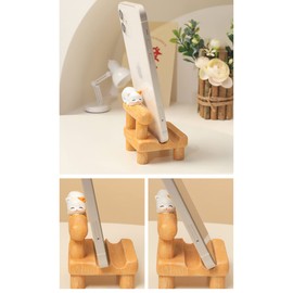Bolley Joss Desk Cell Phone Holder Stand Pink Sofa with Cute Cat Kitty for Office Free You Hands Home Ornament
