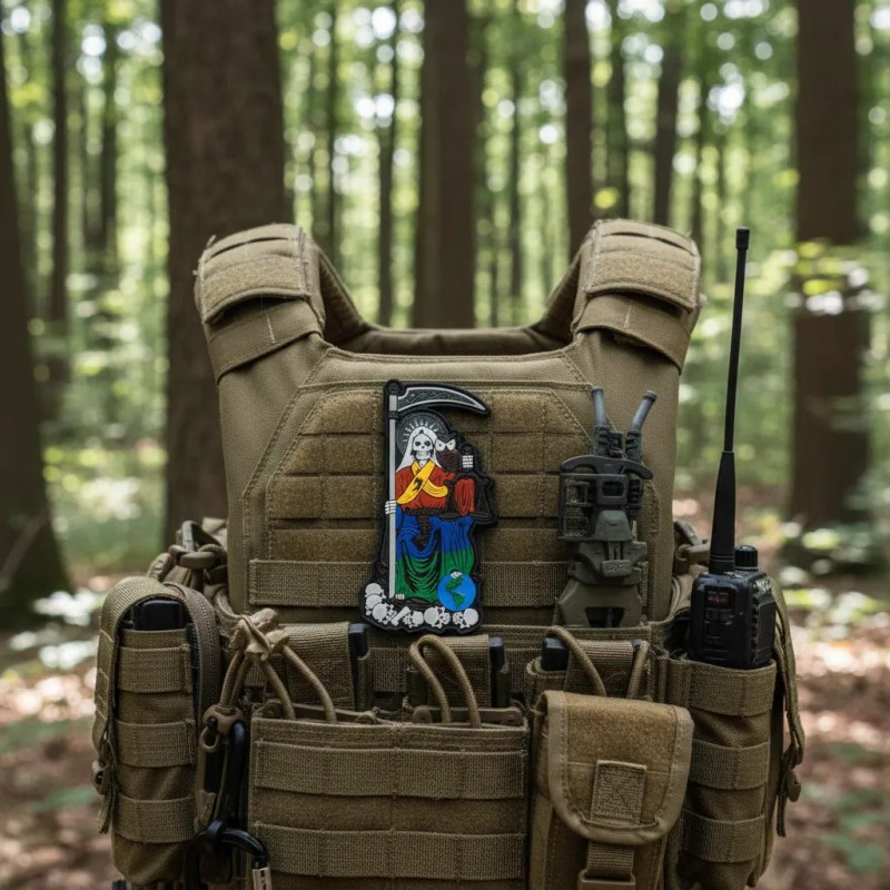Parche Táctico Militar Insignia Moral Santa Muerte Pvc