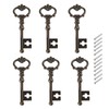 dophee 6 Pack Key Shape Pull Handles, Retro Antique Bronze