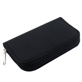 Memory Card Carrying Case - Suitable for Micro SD, Mini SD and 4X CF, Card Holder Bag Wallet for Media Storage Organization (Black)
