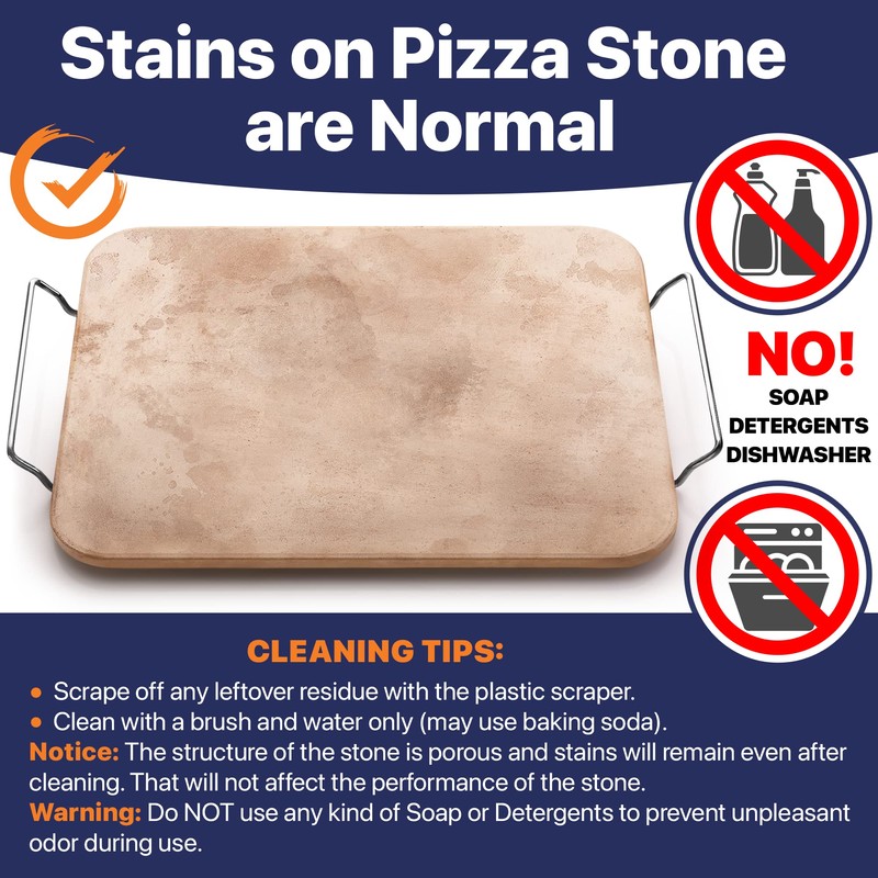 Pizza Stone for Oven and Grill 15x12 inch Square -
