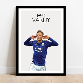 Leicester City - Jamie Vardy - Framed Football Print Poster