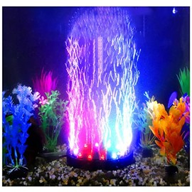 4.92 inch 12 LEDs Fish Tank Light, Bubbler Stone, LED Aquarium Lights, Air Stone Disk, Submersible Fish Tank Aquarium Decorations Accessories, Underwater Round Small Bubbles Lamp Connect to air Pump