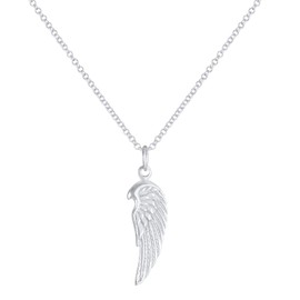 Kuzzoi Men's Silver Necklace with Wing Pendant (24 mm), Necklace for Men in 925 Sterling Silver, Fashion Chain with Angel Feather Wings, Men's Necklace with Pendant Handmade, Sterling Silver