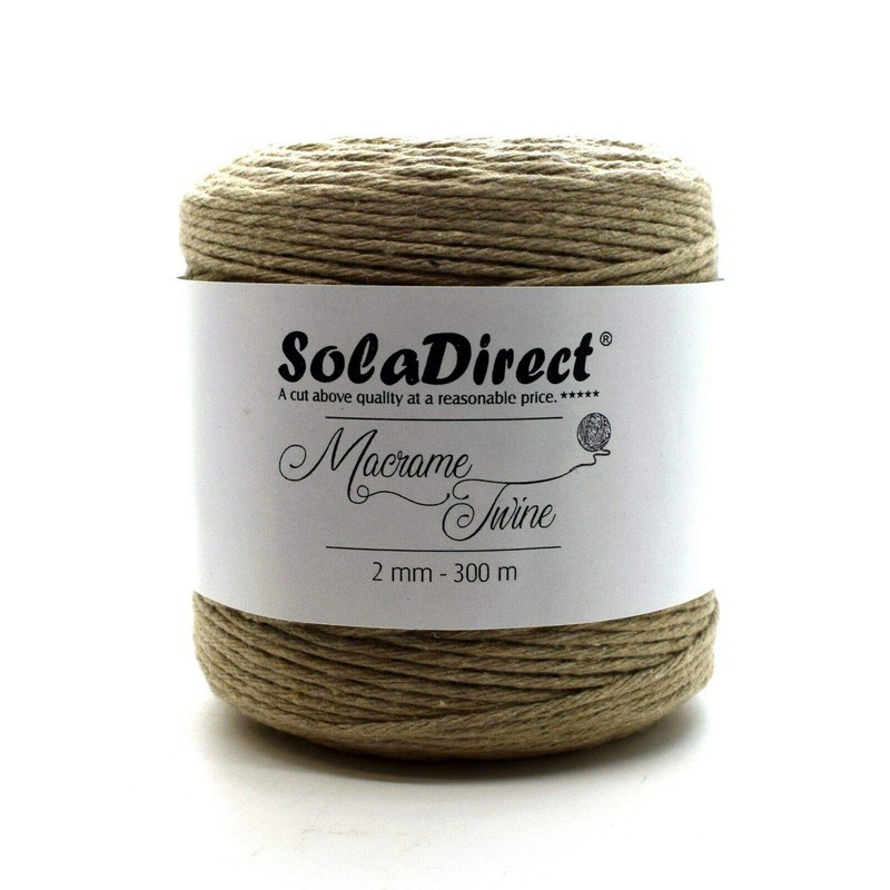 Premium Beige Macrame Cord, 200 m / 656 ft of