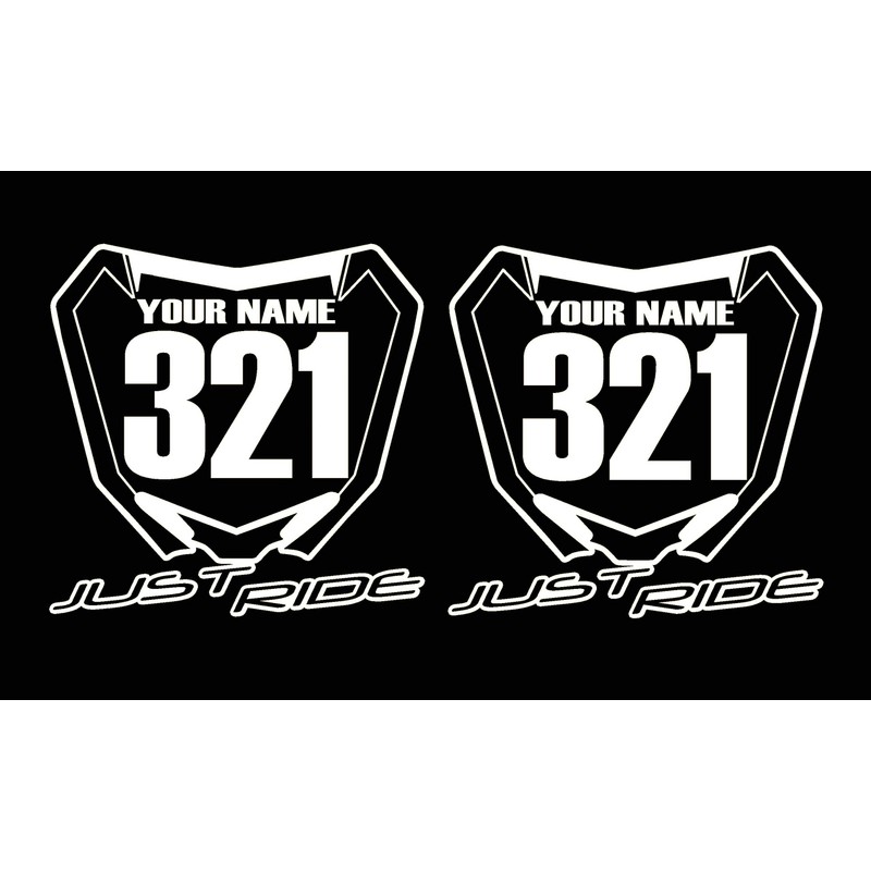 JUST RIDE Motocross Number Plate Replica Decal Stickers RM RMZ