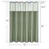 MitoVilla Green Waffle Shower Curtain Set with Snap-in Liner, Modern