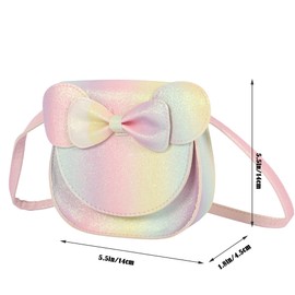 NiCoLa Cute Mouse Ear Bow PU Handbags for Girls with Kids Jewelry Set Little Girls Necklace Bracelet Ring and Earring (Multicolor)