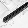 12" Architectural Scale Ruler Aluminum Architect Scale Triangular Scale Ruler