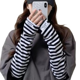 Lalapala Women's Arm Cover, UV Protection, Summer Arm Sleeve, Loose, Sun Protection, UPF50+, Cool, Cool to Touch, Arm Cover, Sweat Absorbent, Quick Drying, Finger Holes, Good Texture, Breathable