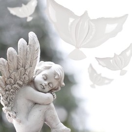 VYNYJOAN Dove Balloons 4pcs White Dove Memorial Balloons for Funeral Remembrance Foil Pigeon Bird for Condolence, Memorial Services