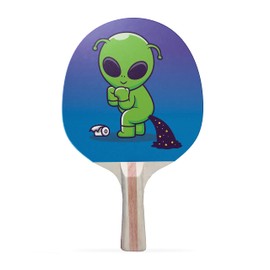 TigerTail Sports Alien Poop Colorful Design Ping Pong Paddle, Premium 5 Ply Table Tennis Racket (Black on Back)
