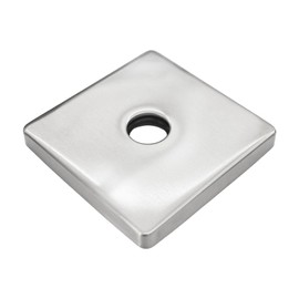 bociloy 3.5 Inch Large Square Shower Arm Flange Cover, Modern Brushed Silver Escutcheon Plate, Universal Replacement Cover Plumbing Cover for Shower Head Arms, Fits Standard 1/2" Pipes