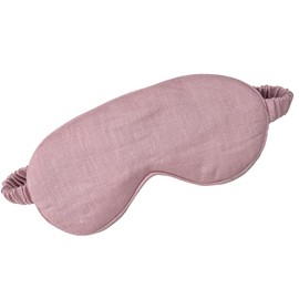 Lyssiatina Eye mask Pure Linen Sleep Mask with Elastic Band, No Pressure On Eyes,Side Sleeper Eye Cover Cooling Blindfold,Napping & Yoga Travel Essentials (Dusty Pink)