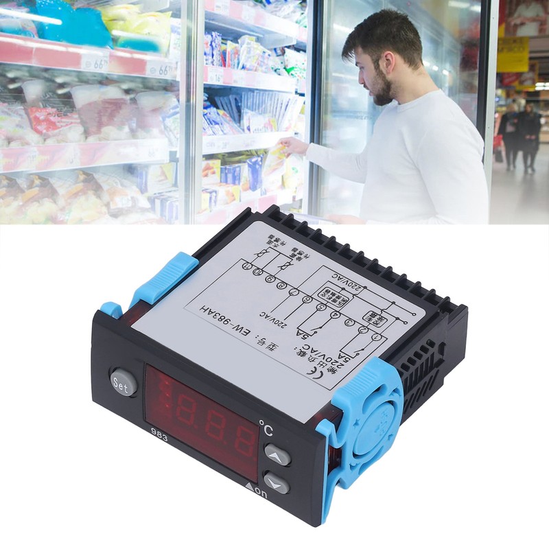 Temperature Controller Cooling Heating Multifunctional Thermostat with Dual Sensor AC220V