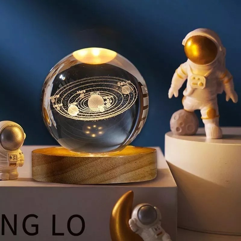 Shuang.W Adorno De Bola De Cristal Luminoso Pequeña Luz De