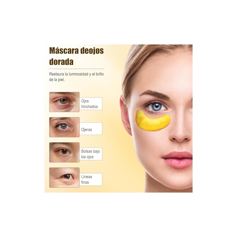 HNTCSR Parches de Colágeno y Oro de 24K para Ojos