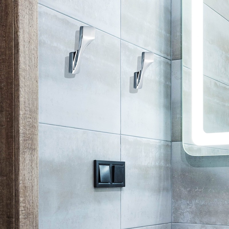 Frafuo 2PCS Robe Hooks for Bathrooms-Artistic Curved Line for Solid