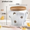 MEKBOK Garlic Keeper,Garlic Keeper for Counter,White Ventilated Garlic Container,Ceramic Garlic