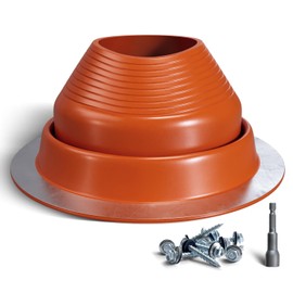VIVIDA #7 Metal Roofing Pipe Flashing, Pipe Flashing Boot for Metal Roof, Silicone Pipe Flashing Boot, High Temp, for Pipe OD 6" to 11", Roofing Screws & Hex Socket Included, 1 Pack