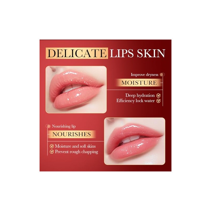 Bluemega Parches Hidratantes para Labios con Cereza y Colágeno, 20Pcs