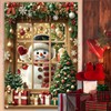 Saoplasa Christmas Party Banner 47x31 Inch Snowman Window Cover Holiday