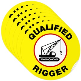 Certified Rigger Hard Hat Sticker, (6 Pack) 2x2 Inches, Contruction Hard Hat Decal, Made in USA by Sigo Signs
