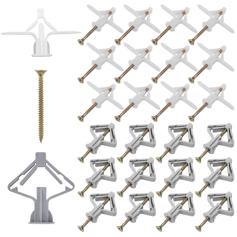 Pack of 100 Cavity Dowels, Plasterboard Dowels, Drywall Dowels, Butterfly