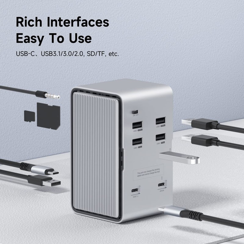 Hagibis USB C Docking Station with M.2 NVMe/SATA SSD Enclosure