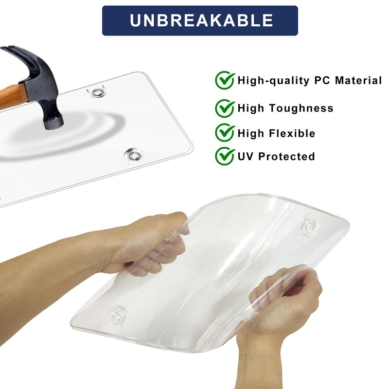 ElectronLumen License Plate Covers & Frame Holder Combo Fits Standard