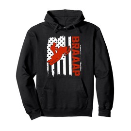 USA American Flag Snowmobile Braaap Moto Sled Snowmobiling Pullover Hoodie
