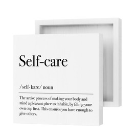 YYDS Self Care Decorative Wood Sign, 5 x 5 inches, Rustic Tabletop Display Wood, Ideal Home Office Gift