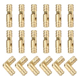 sourcing map 18Pcs Invisible Brass Barrel Hinge, 19x5mm Concealed Hinges, Folding Support Cylindrical Hidden Barrel Hinge for DIY Keepsake Box Cabinet Door Barrel Hinges