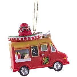 Gnz Super Cute Hot! Burrito Taco Truck w/Sombrero Christmas/Everyday Ornament