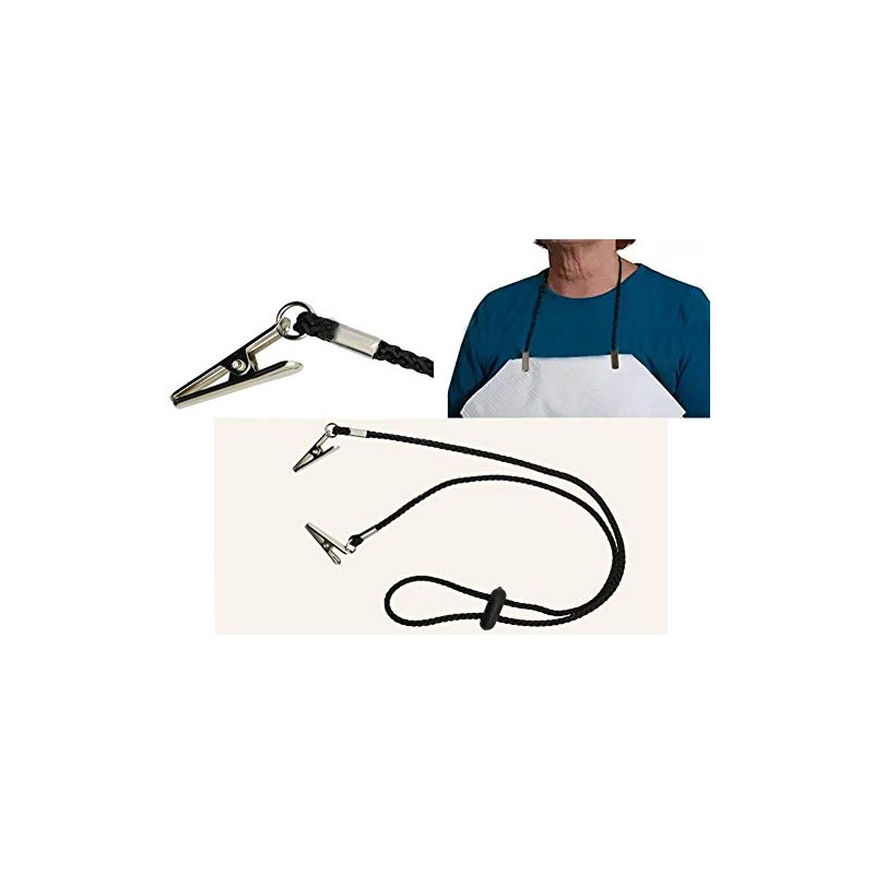 FSSTUD 2 PCS Black Adjustable Bib Holder Clips Napkin Holders