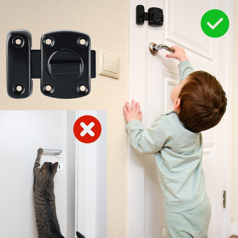 Alise Gate Latch Slide Bolt Latches Lock,Safety Double Sided Rotate