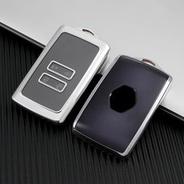 MEDZUK 5 Colours Key Case, Compatible with Renault Arkana E-Tech Hybrid 2021-2024 2025 Car Key Case with Key Fob Accessories Protective Case, silver