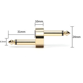 AZOR 1/4 Inch(6.35mm) Guitar Pedals Coupler Z Type Guitar Pedal Connectors 6 Pack, Male to Male Connector for Effect Pedalboard