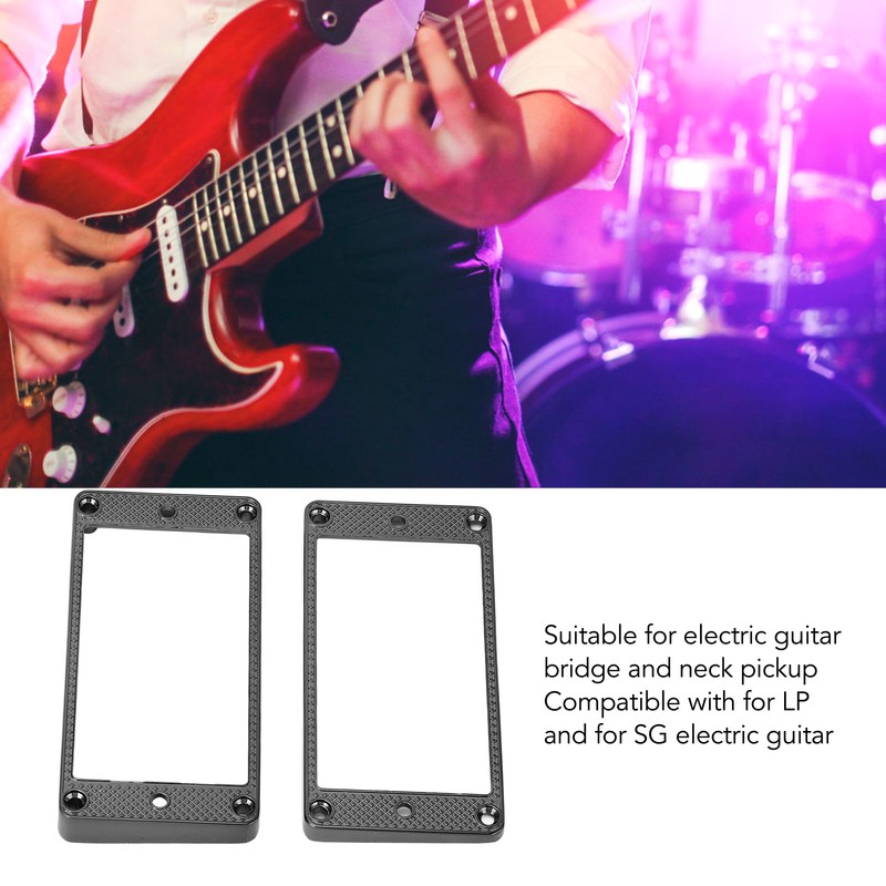 2Pcs Humbucker Pickup Ring Metal Mounting Frame Flat Bottom Replacement
