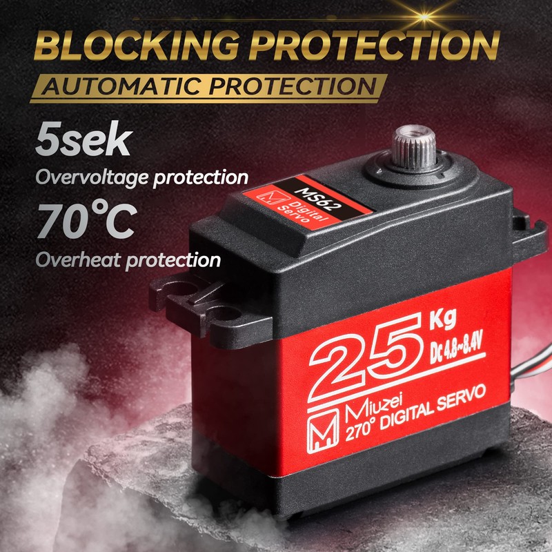 25KG High Torque RC Servo, Miuzei Waterproof Servo Motor Compatible