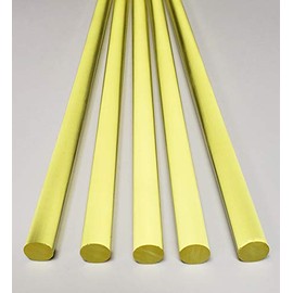 5 Pc 1/2" Diameter x 12" Long Yellow Clear Translucent Acrylic Plexiglass Rods - .50" Dia - 12.7mm