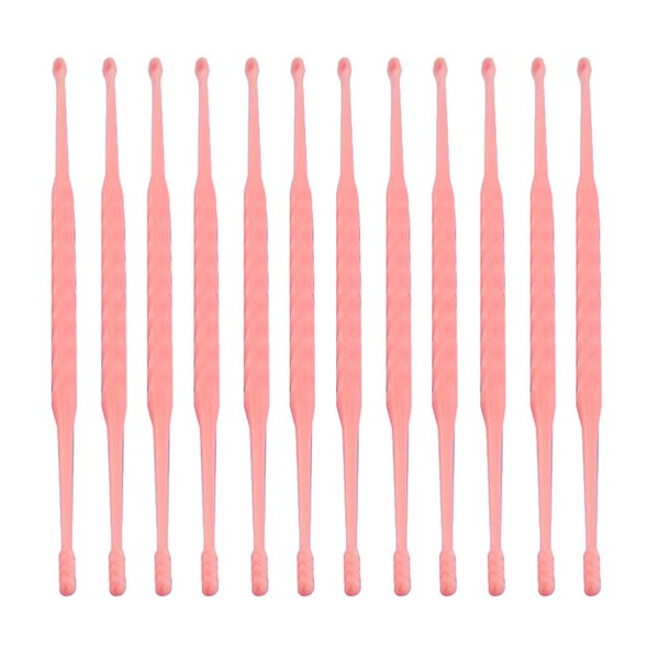 12Pcs Disposable Ear Pick Earwax Removal Plastic Ear Clean Tool Curette Spoon Cleaner for Personal Care Personal Cleaning 9x0.4x0.4cm