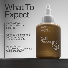ACT+ ACRE - Aceite de desintoxicación del piel cabelludo procesado en frío, sin sulfatos para el piel cabelludo escamoso, seco y picazón, promueve un cabello más grueso y de aspecto completo