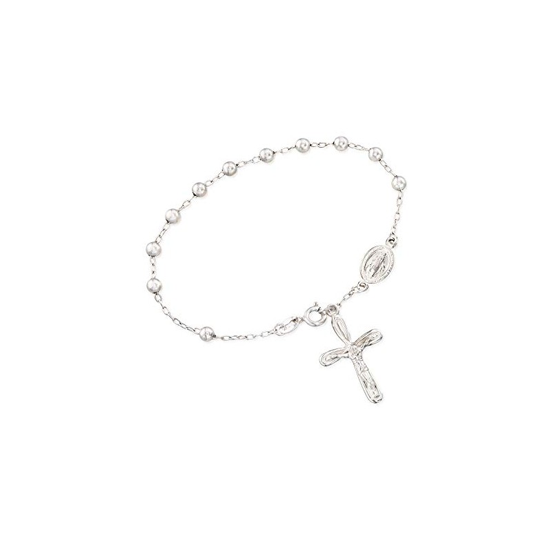 Ross-Simons Sterling Silver Rosary-Style Bracelet. 7.5 inches