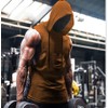 Babioboa Men's Workout Hooded Tank Tops Athletic Sleeveless Hoodie Quick
